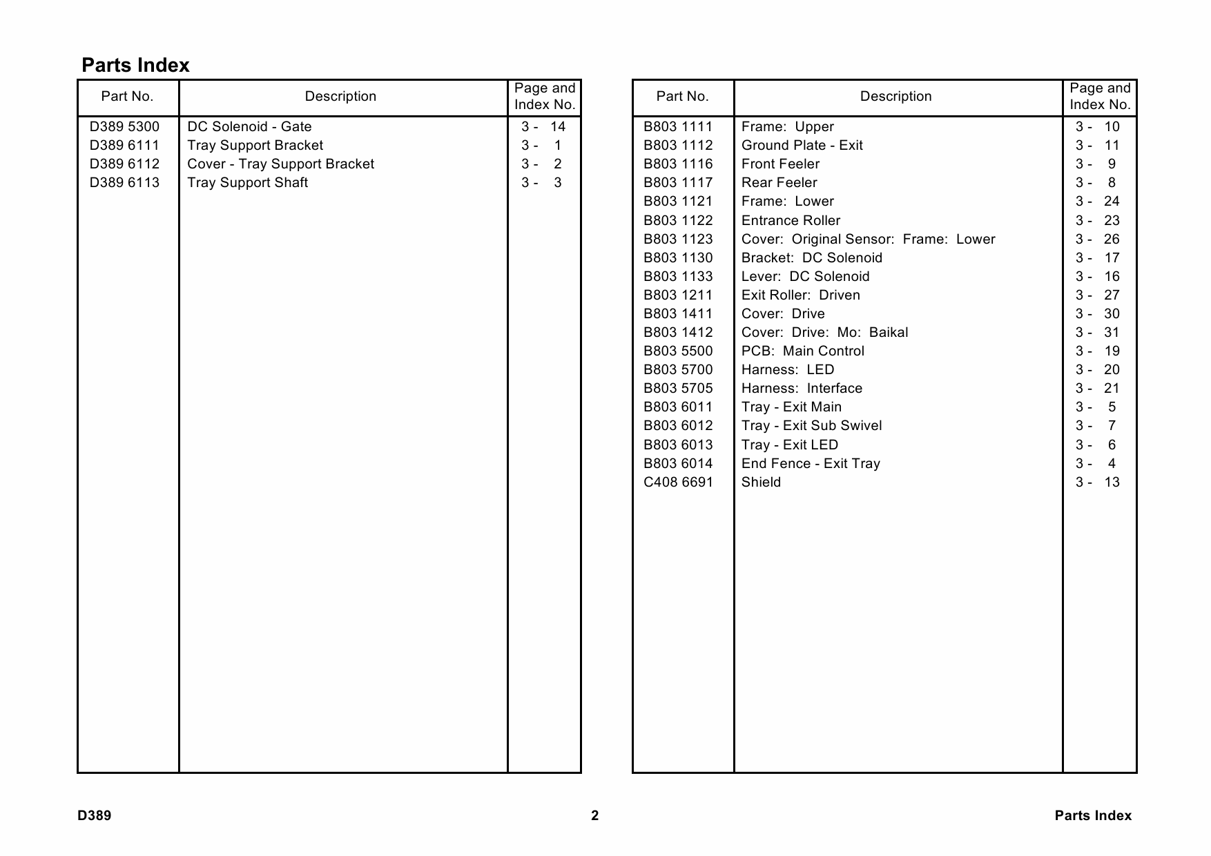 RICOH Options D389 1-BIN-TRAY-BN3040 Parts Catalog PDF download-6